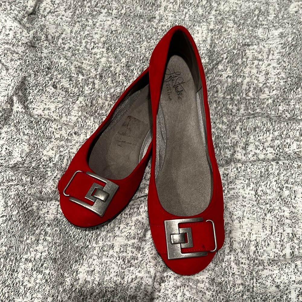 Red ballet flats